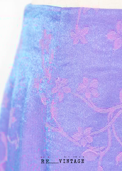 藍紫色珠光小花朵中長裙9