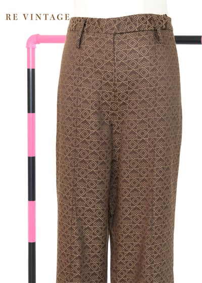 『歐洲寶物』質感單品 - 巧克力色方塊中腰直筒褲3