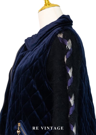 Royal Blue Quilted Vest 深藍貴氣絨布背心9