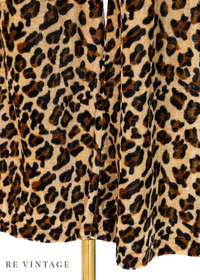 短毛絨布豹紋喇叭褲（27")4