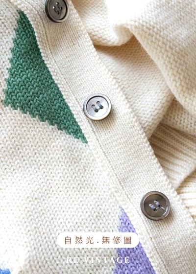 日本製 - 彩虹糖奶油大菱格針織外套12