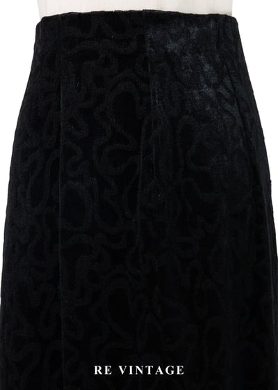 觸覺故事暗黑花朵絨布中長裙（24-26”)10