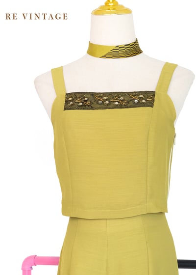 套裝背心 -黃昏餘暉黑金刺繡背心上衣1