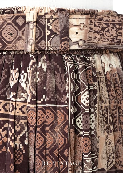 Cacao Nibs 美美復古印花百褶長裙（24"-28"）8