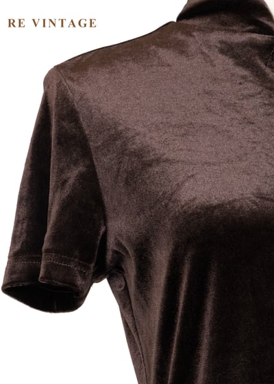 夜上海電台深巧克力色絨布洋裝8