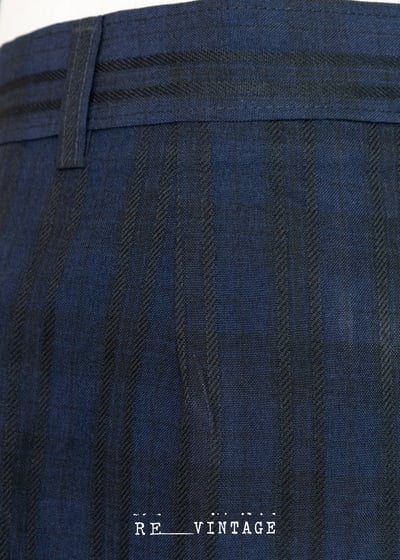 深藍色線條高腰西裝短褲（26"）6