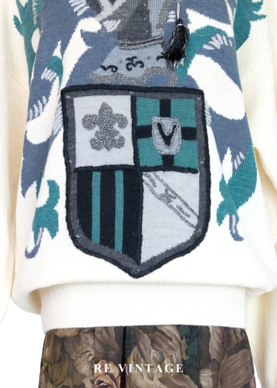 騎士中世紀徽章刺繡針織毛衣3