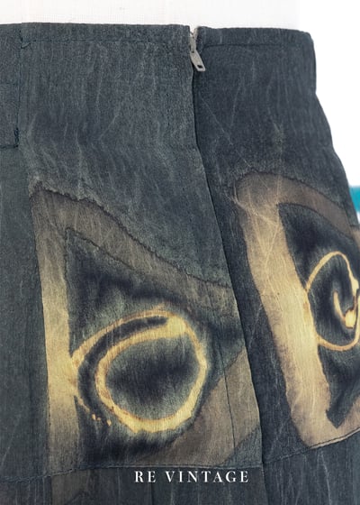 Pine Green 燒畫圖文長裙（27-28"）10