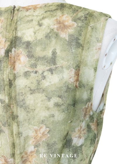 翠谷幽蘭渲染綠碎花長洋裝14