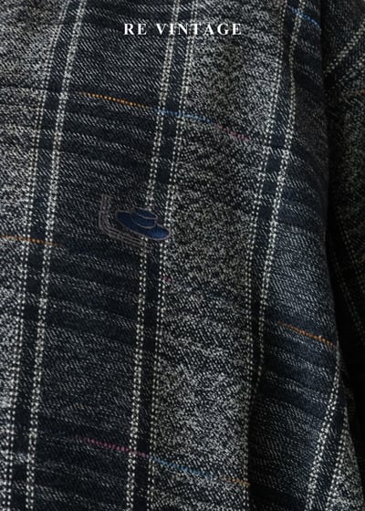 雜訊感黑灰格紋夾克外套8