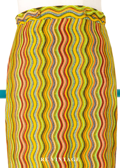 復古迷幻螢光波紋及膝裙(26")3