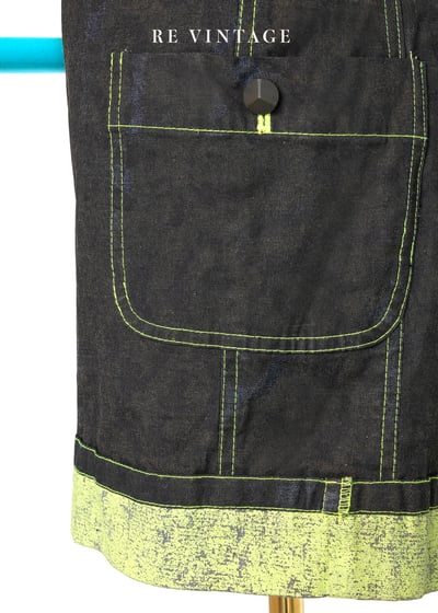 螢光小豹紋單寧小短裙6