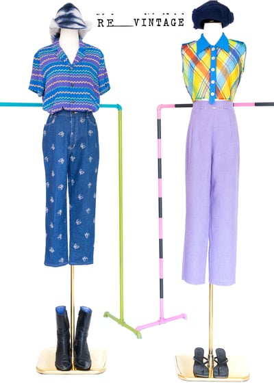 馬卡龍粉紫色高腰西裝褲3