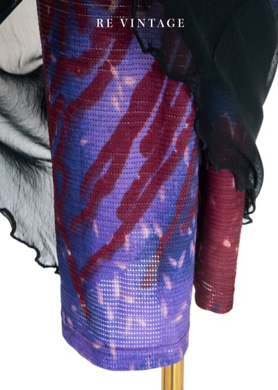 宇宙星雲之花黑網紗長裙（22-32"）10