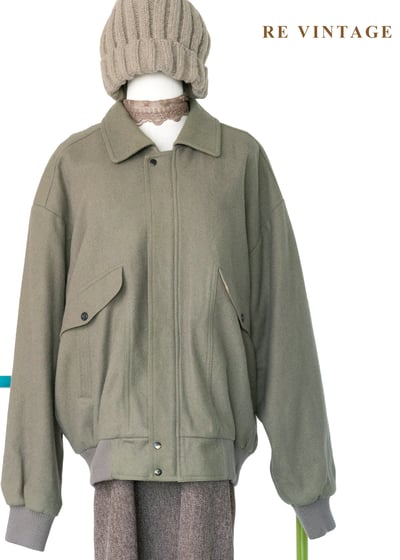 灰綠色毛呢夾克外套5