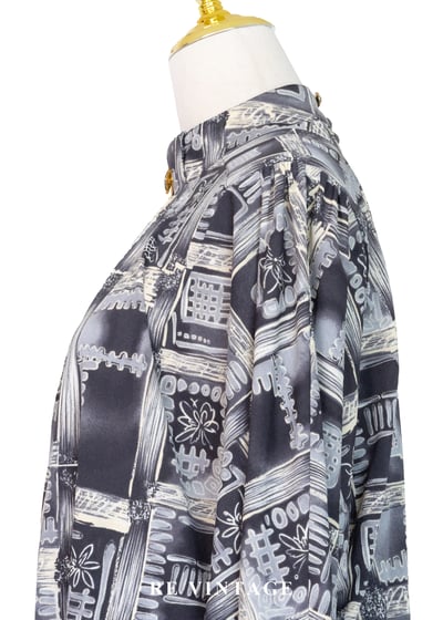 冷灰色藝術透圖飛鼠袖上衣9