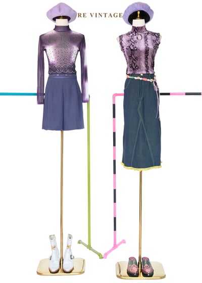 檸檬帶點綠個性單寧中長裙（26"）2