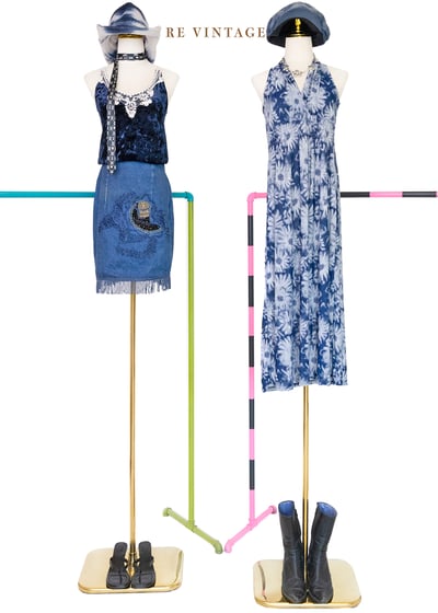 流蘇搖晃月光金幣牛仔短裙（26"）2