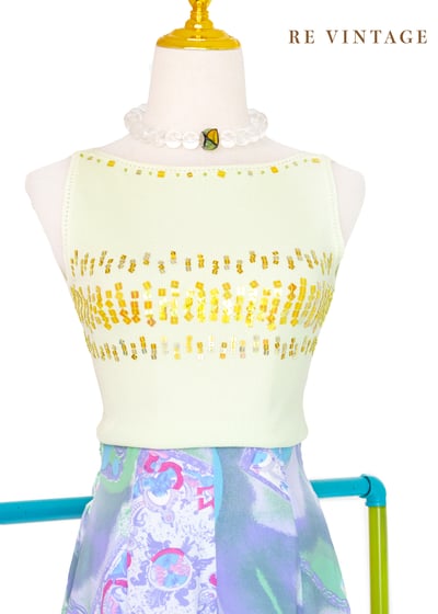 情人果綠小方格亮片針織背心8