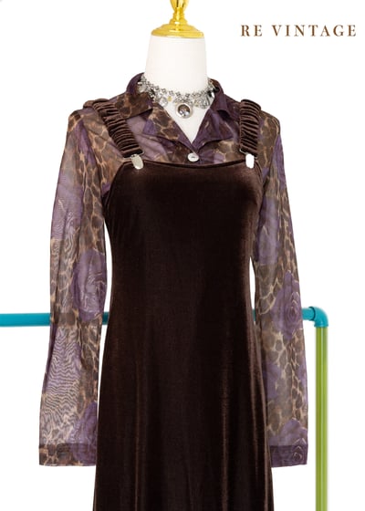 豹紋與紫玫瑰透膚上衣8