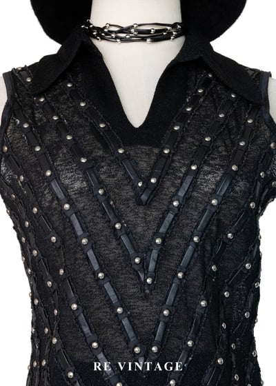 銀光微光脈絡黑系背心3