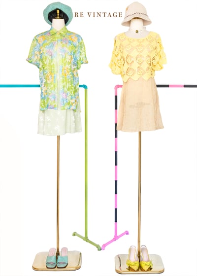 Green Glow 透膚花朵短袖襯衫2