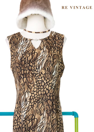 大地色墨跡迷宮藝術筆觸長洋裝3