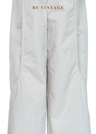 淺米灰挺闊棉麻質地工裝寬褲（24"）4