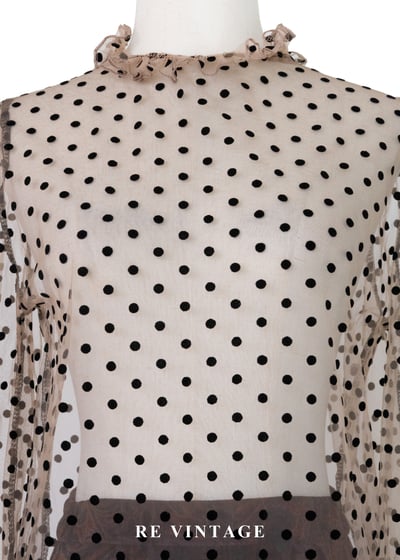 粉橘透膚波點午茶時光上衣3