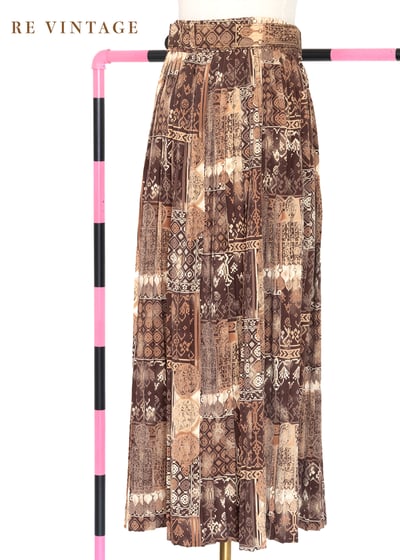 Cacao Nibs 美美復古印花百褶長裙（24"-28"）6