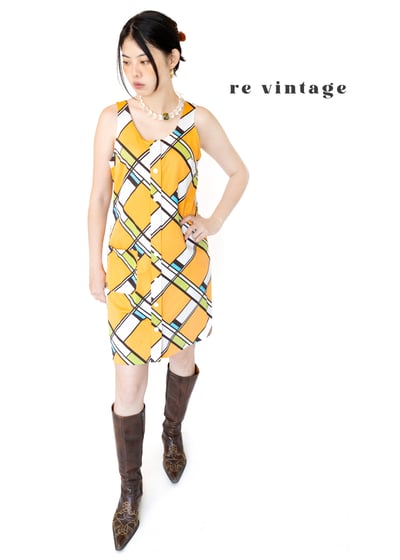 『法國寶物』菱格小橘子夏日洋裝1