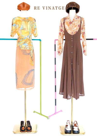 晨曦橘紫色小花長袖襯衫3