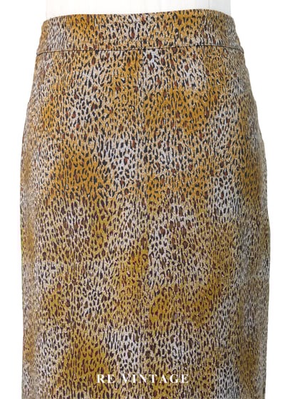 叢林皮草滾邊豹紋長裙（25"）3