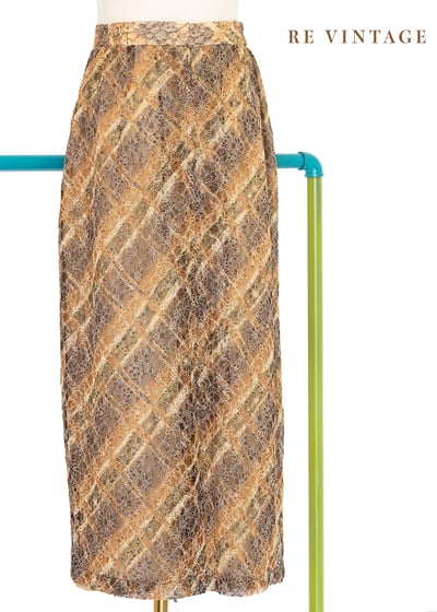 金蔥彩虹小花菱格紋氣質長裙（24-26"）9