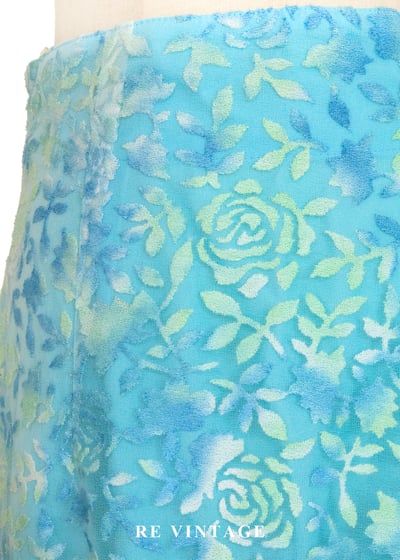 暈染湖水藍調玫瑰長裙（26"）5