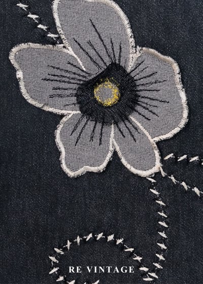 野徑花朵側繫帶丹寧美裙（27"）7