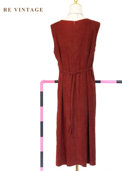 深深紅棗燈影復古長洋裝11