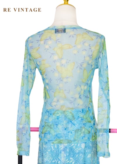 仲夏湖水綠蝴蝶網紗上衣7