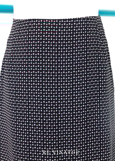 迷你小花瓣黑色中長裙10