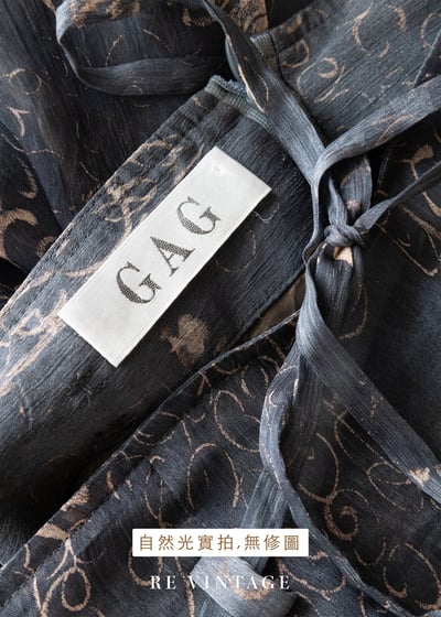 墨夜花煙灰藍色雪紡高腰長褲（25"）15