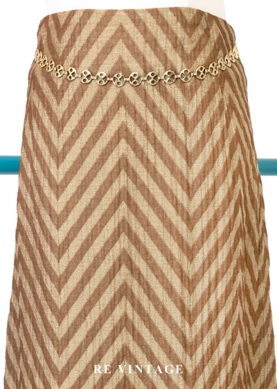 線條琥珀色蕾絲柔軟邊界美裙（27"）3