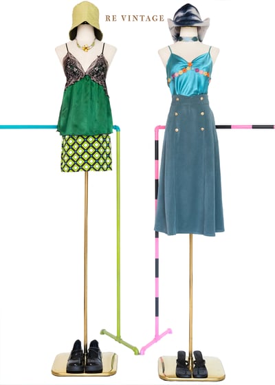 螢光異世界菱格紋短裙（28"）2