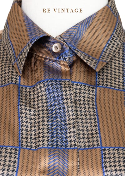 『紐約寶物』New York 摩登女子緞面格紋襯衫10