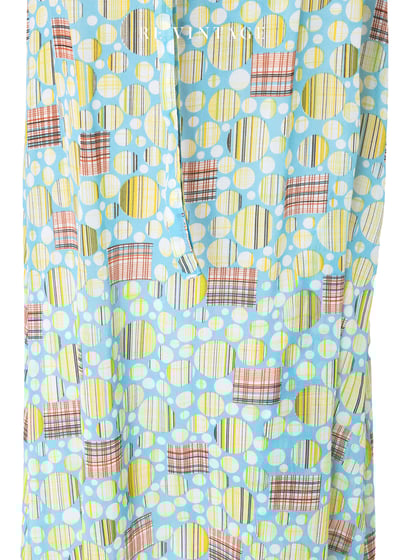 天空藍線條泡泡長裙（27"）9