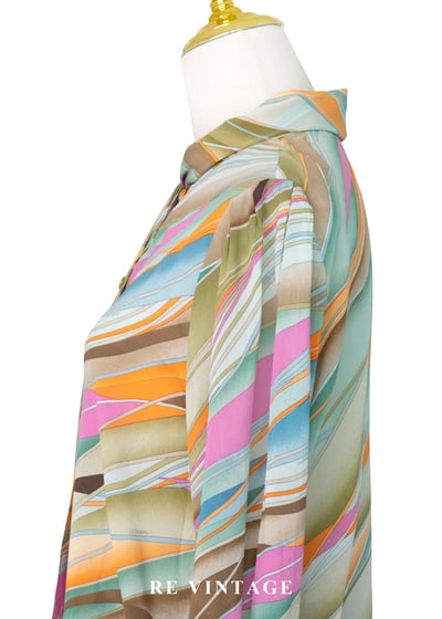 日本製 - 迷幻調色盤流動絲巾襯衫9