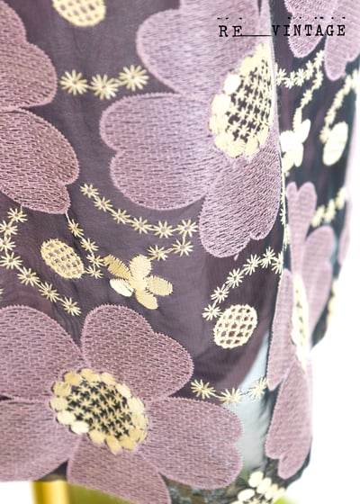 藕色小花排排站中長裙5