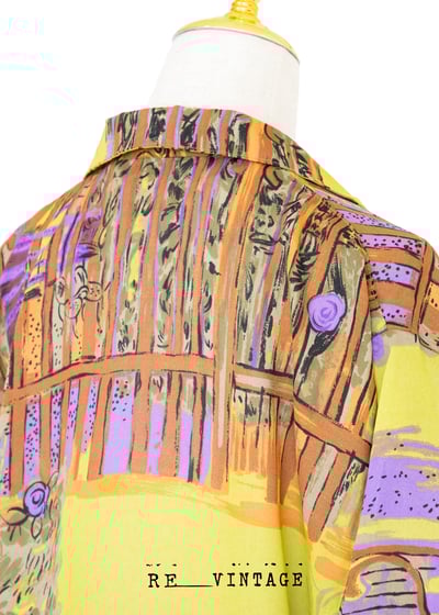 芥末黃圖騰短袖襯衫4