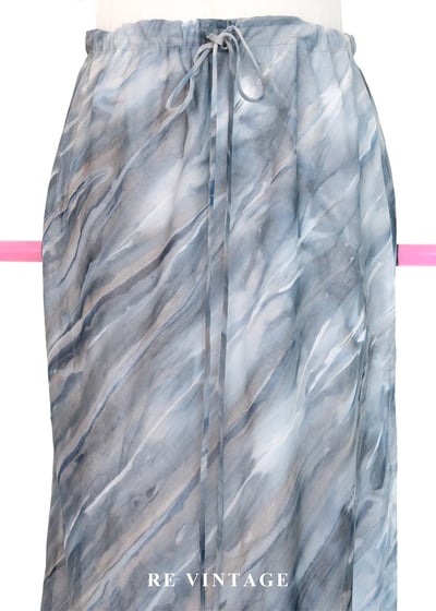 灰藍色水紋雪紡長裙（24-30"）3