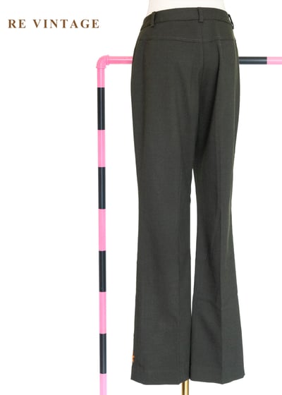 深苔綠活潑刺繡小花長褲（25"）9