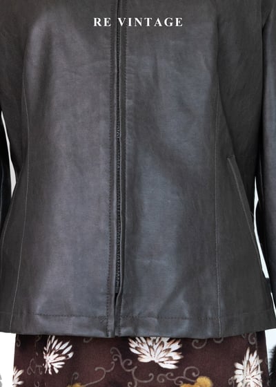 好萊塢名媛黑棕斑紋皮革外套4